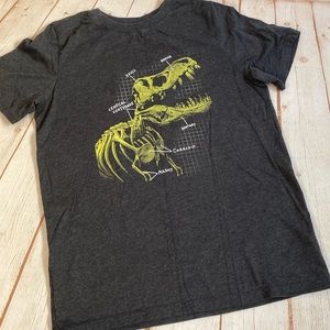 Cat & Jack Heather Ash Gray T-Rex Dinosaur Bone Name Fossil T-Shirt